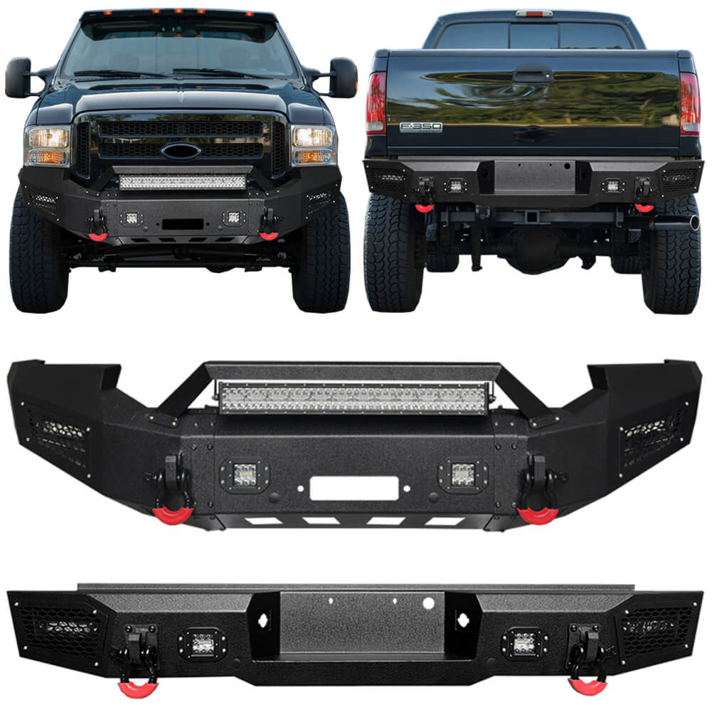 Vijay Front Bumper and Rear Bumper Fits 2005-2007 Ford F250 F350 F450 Super Duty