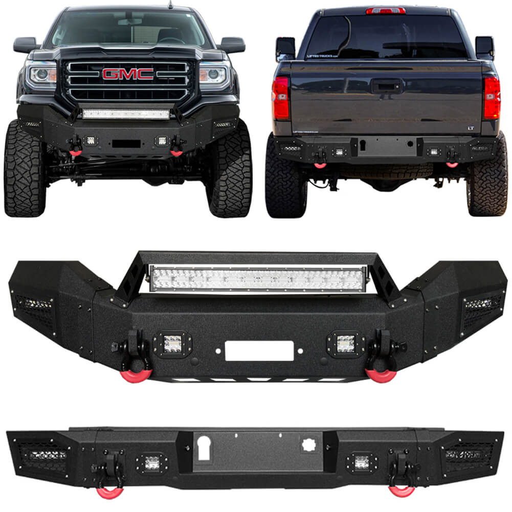 Vijay Front Bumper and Rear Bumper Fits 2016-2018 GMC Sierra 1500