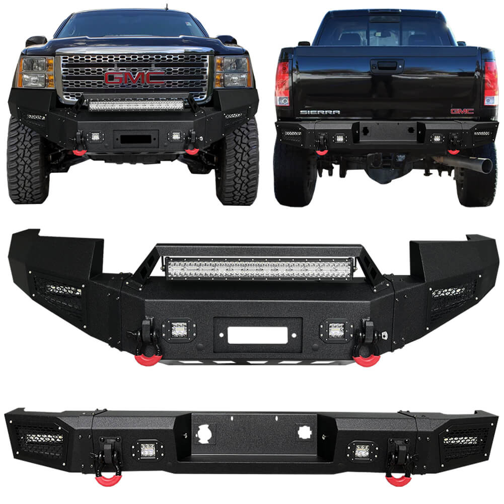 Vijay Front Bumper and Rear Bumper Fits 2011-2014 GMC Sierra 2500/3500