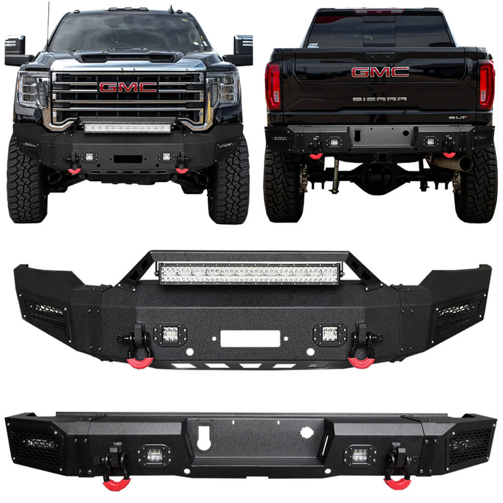 Vijay Front Bumper and Rear Bumper Fits 2020-2023 GMC Sierra 2500/3500