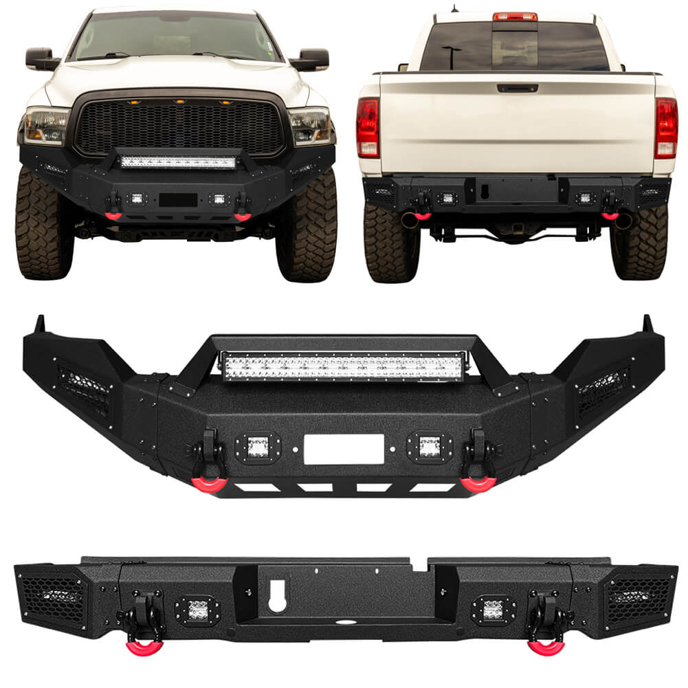 Vijay Front Bumper and Rear Bumper Fits 2013-2018 Dodge RAM 1500(Exclude Rebel)