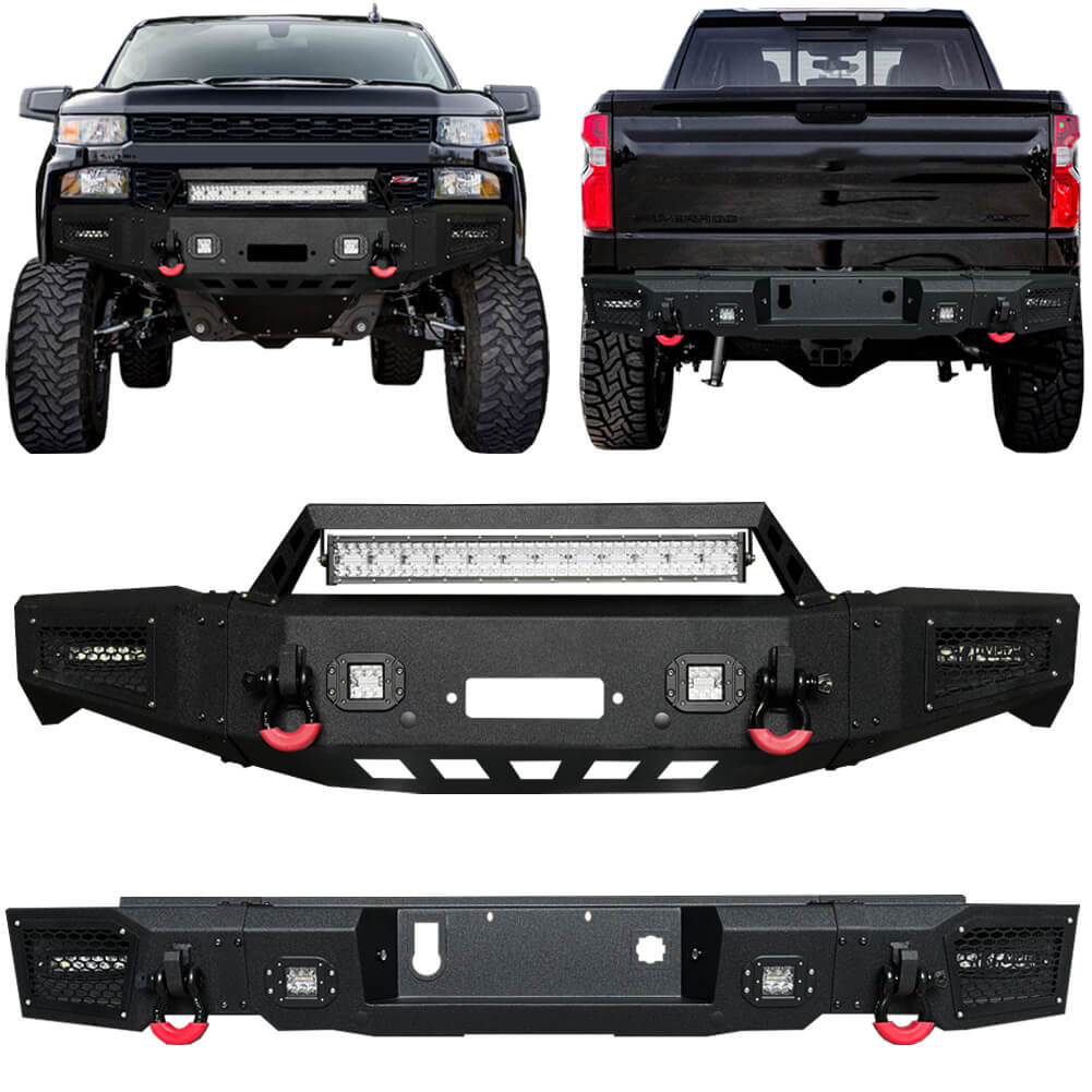 Vijay Front Bumper and Rear Bumper Fits 2019-2021 Chevy Silverado 1500